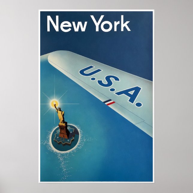 Póster cartel de viaje de Nueva York (Frente)