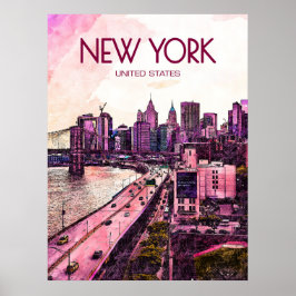 Póster Cartel de viaje de Nueva York
