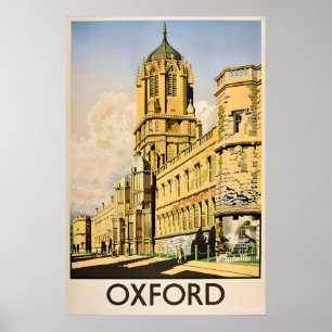 Póster Cartel de viaje de Oxford Inglaterra Vintage Britá