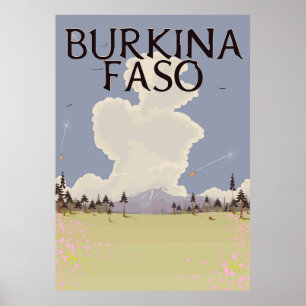 Póster cartel de viaje de paisaje de Burkina Faso