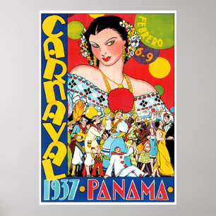 Póster Cartel de viaje de Panamá de 1937