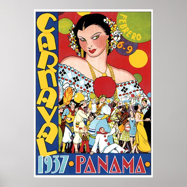 Póster Cartel de viaje de Panamá de 1937 (Frente)