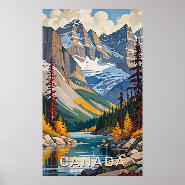 Póster Cartel de viaje de personalizado Text Canada (Frente)