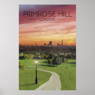 Póster Cartel de viaje de Primrose Hill London Skyline