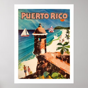 Póster Cartel de viaje de Puerto Rico 18x24