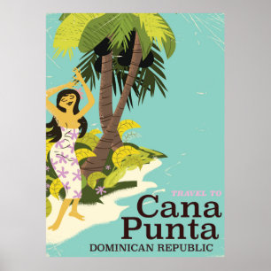 Póster Cartel de viaje de Punta Cana República Dominicana