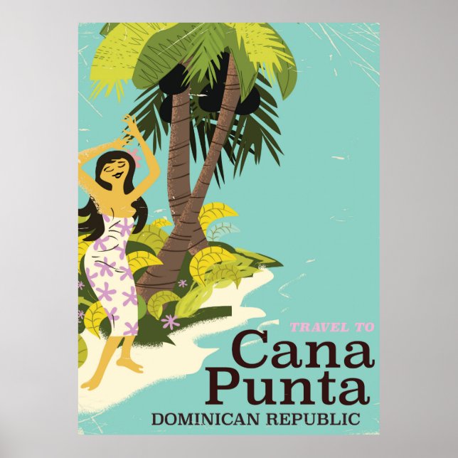Póster Cartel de viaje de Punta Cana República Dominicana (Frente)