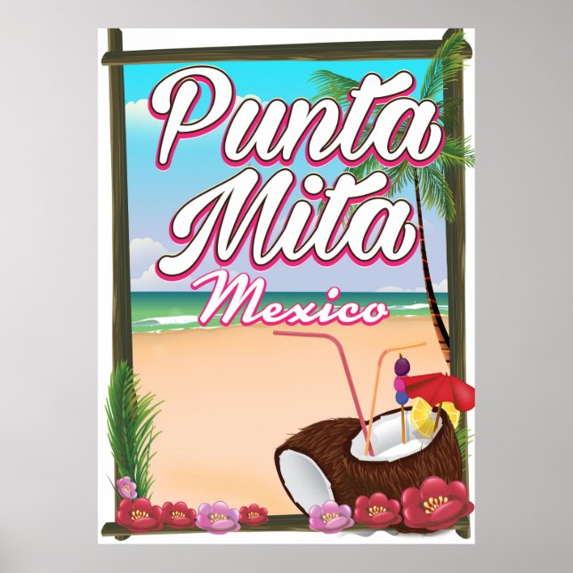 Póster Cartel de viaje de Punta Mita, Mexico Beach (Frente)