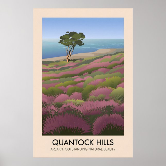 Póster Cartel de viaje de Quantock Hills AONB (Frente)
