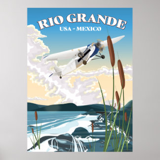 Póster Cartel de viaje de Rio Grande EE. UU. México
