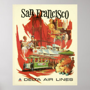 Póster Cartel de viaje de San Francisco