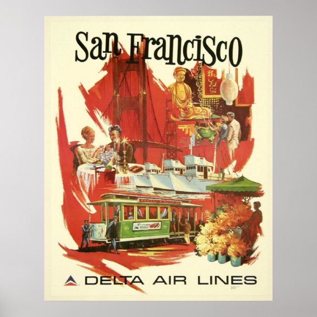 Póster Cartel de viaje de San Francisco (Frente)