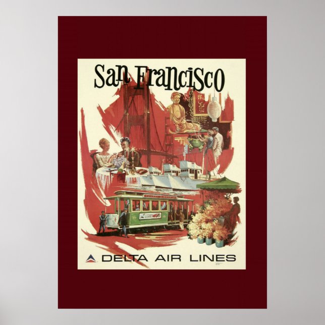 Póster Cartel de viaje de San Francisco (Frente)