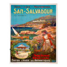 Cartel de viaje de San Salvadour de 1900