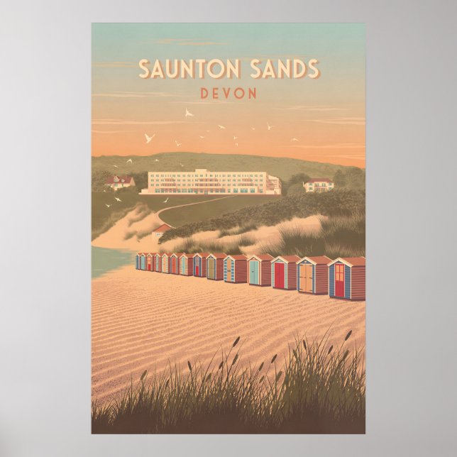 Póster Cartel de viaje de Saunton Sands Devon (Frente)