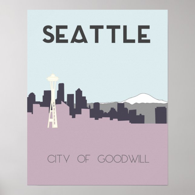 Póster Cartel de viaje de Seattle (Frente)