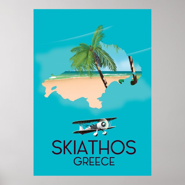 Póster Cartel de viaje de Skiathos Grecia (Frente)