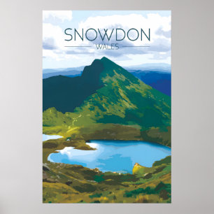 Póster Cartel de viaje de Snowdon, Gales