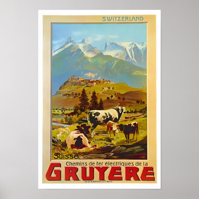 Póster Cartel de viaje de Suiza (Frente)