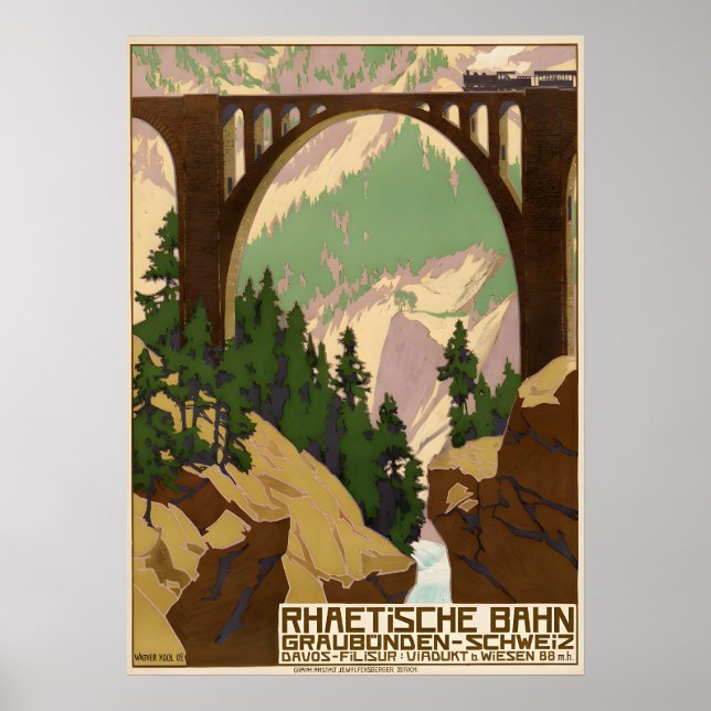 Póster Cartel de viaje de Suiza (Frente)