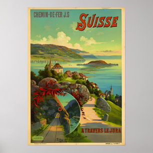 Póster Cartel de viaje de Suiza