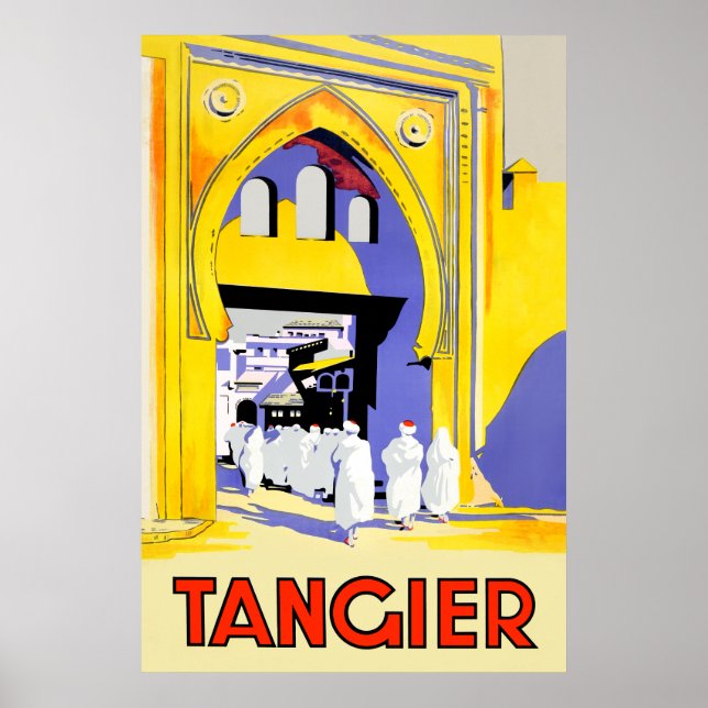 Póster Cartel de viaje de Tánger, Marruecos (Frente)