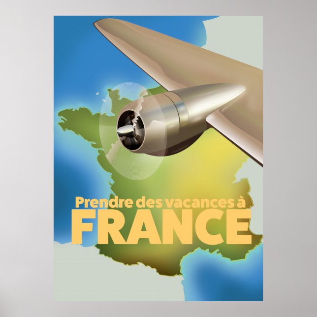Póster Cartel de viaje de vacaciones a Francia (Frente)