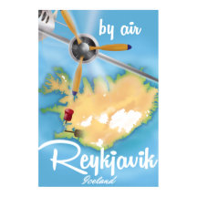Cartel de viaje de vacaciones a Reikiavik, Islandi