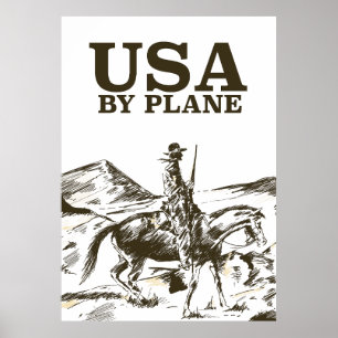 Póster Cartel de viaje de vaquero de EE. UU.