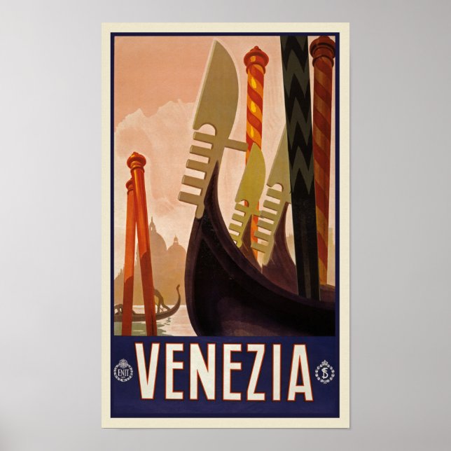 Póster Cartel de Viaje de Venecia (Frente)