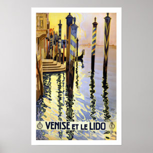 Póster Cartel de Viaje de Venecia Vieja Italia