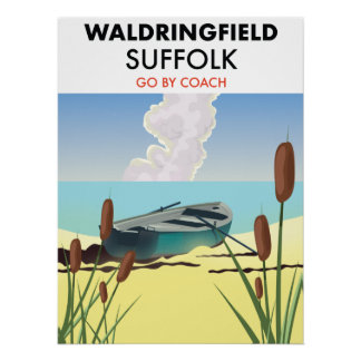 Póster Cartel de viaje de Waldringfield Suffolk.