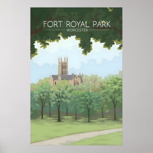 Póster Cartel de viaje de Worcester Fort Royal Park