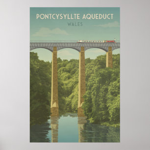 Póster Cartel de viaje del Acueducto de Pontcysyllte en G