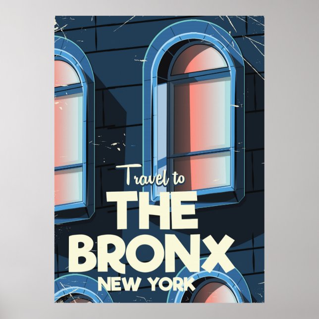 Póster Cartel de viaje del Bronx en Nueva York (Frente)