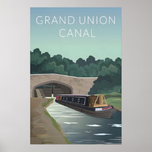 Póster Cartel de viaje del canal de Grand Union