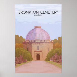 Póster Cartel de viaje del cementerio Brompton Londres