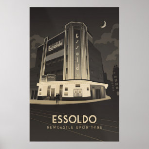 Póster Cartel de viaje del cine Essoldo Newcastle