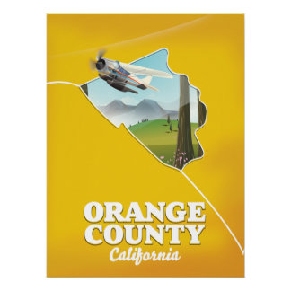 Póster Cartel de viaje del Condado de Orange California