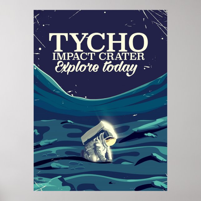 Póster Cartel de viaje del cráter de impacto de Tycho (Frente)