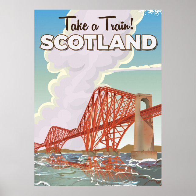 Póster Cartel de viaje del cuarto puente de Escocia. (Frente)