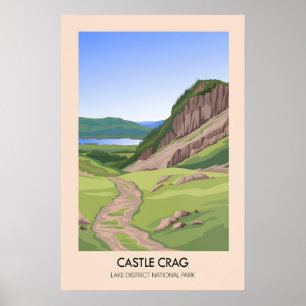 Póster Cartel de viaje del Distrito de los Lagos del Mont