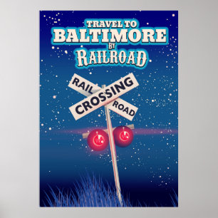 Póster Cartel de viaje del ferrocarril Baltimore.