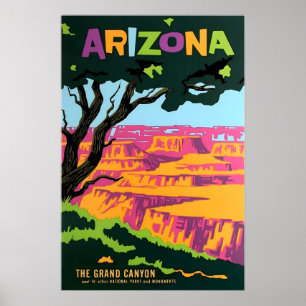 Póster Cartel de viaje del Gran Cánion de Arizona