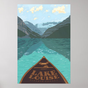 Póster Cartel de viaje del Lago Louise Canadá