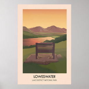 Póster Cartel de viaje del lago Loweswater en el Distrito