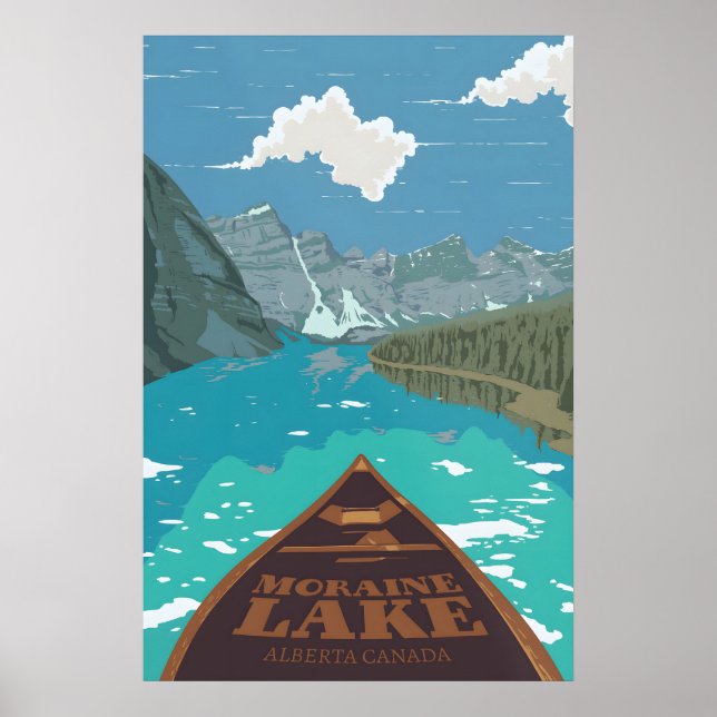 Póster Cartel de viaje del lago Moraine Canadá (Frente)