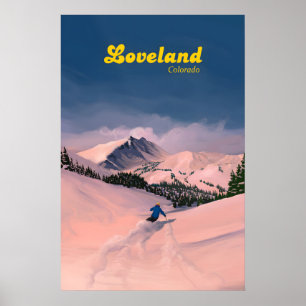 Póster Cartel de viaje del Loveland Ski Resort