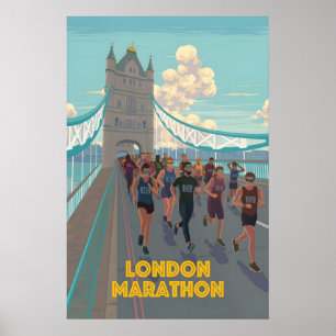 Póster Cartel de viaje del Maratón de Londres