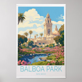 Póster Cartel de viaje del Parque Balboa - San Diego Cali